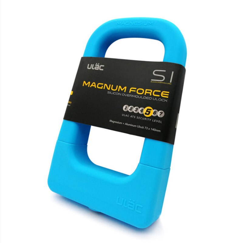 ULAC-cerradura de silicona en forma de U para bicicleta de montaña, antirrobo Universal, fuerte, duradero, de aluminio, anticolisión, de: Azul