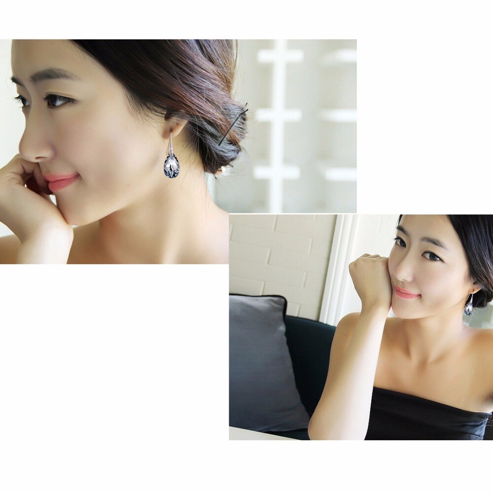 925 Sterling Zilver 100% Originele Kristallen Uit Oostenrijkse Kristallen Oorbellen Oorbellen Party 925 Sieraden