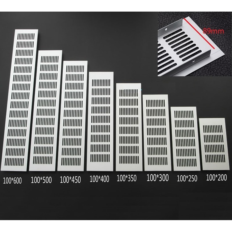 4PCS Premintehdw 100mm Width Aluminum Air Vent Ventilator Grille Closet Shoe Cabinet Air Conditioner Grille