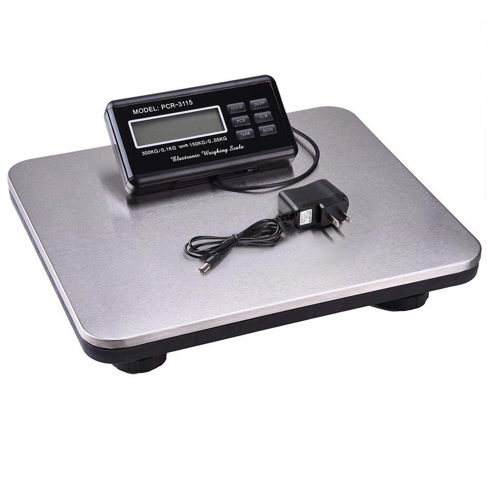 0.1-300kg 660lb Postal Scale Electronic Balance Weight Bench Commercial Digital Platform Scales LCD AC Power