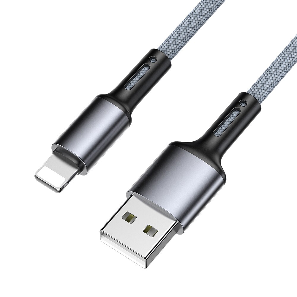 2m 3m USB Cable For iPhone 12 11 Pro Max X XR XS 8 7 6 6s 5 5s iPad Fast Data Charging Charger USB Origin Wire Cord Phone Cables: gray / 3m