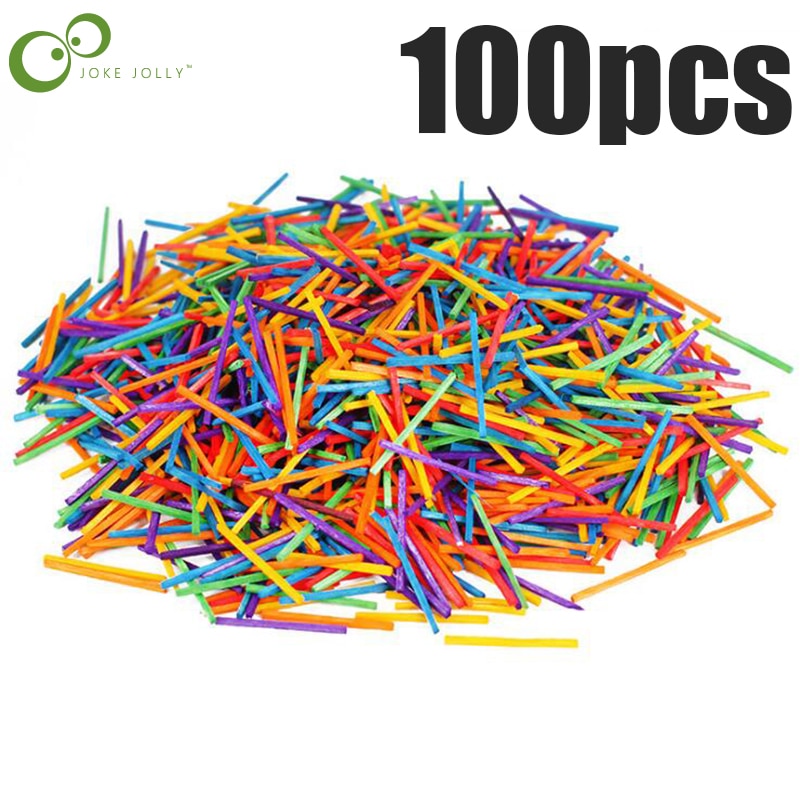 1000 pz colore fiammifero bastoncini di legno scuola materna bambini materiale a mano legno creativo artigianato fai da te Decoupage ornamenti in legno WYW
