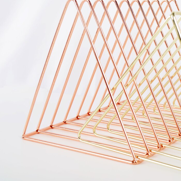 Gold/Rose Gold Electroplated Bookend Desk Organizer Desktop Office Home Bookends Book Holder Black Book Stand