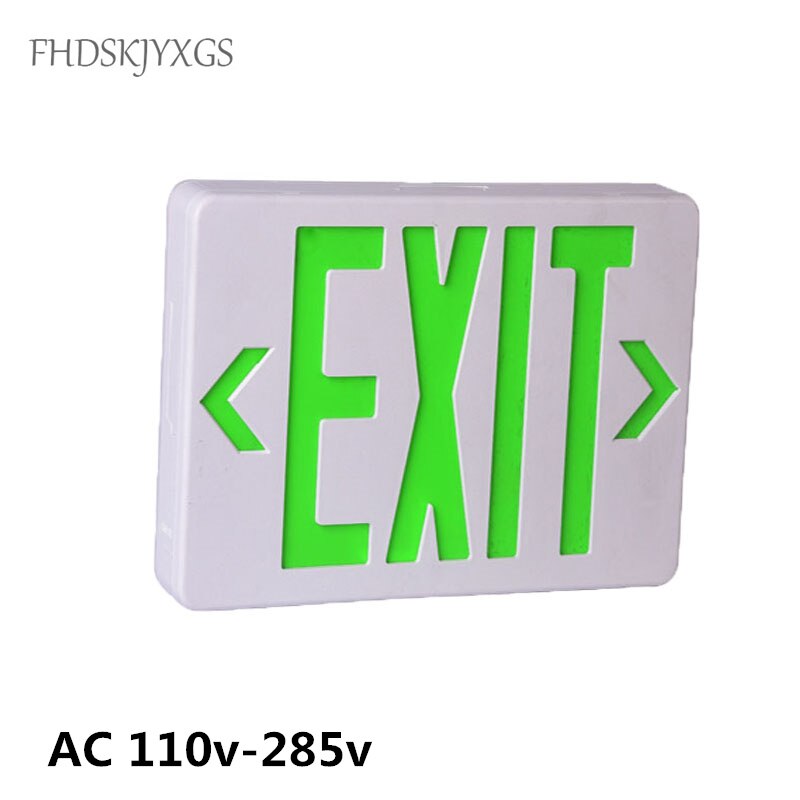 Exit Led Light Ac110/220V Green Exit Sign Emergency Light Fire Safety Indicator Warning Lamp For Bulb Hotel Mall Public Place