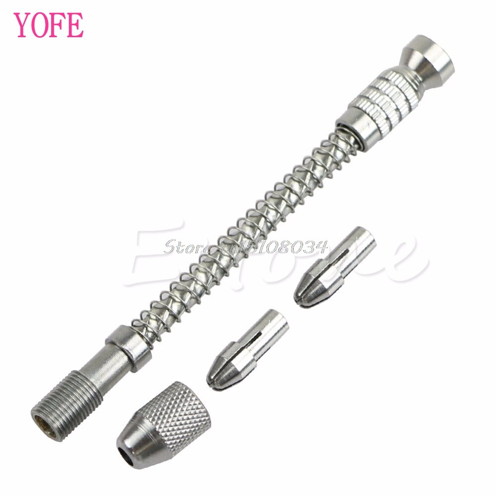 Mini Pin Vise Wood Spiral Hand Push Drill Chuck Micro Twist Bit Jewelry Tool &amp;