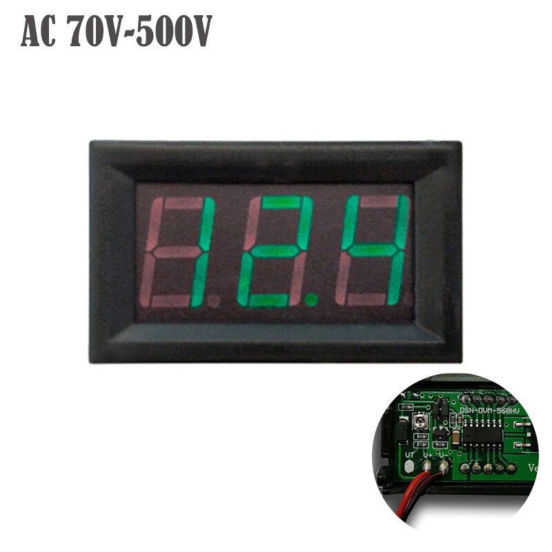 Neue Mini Drei-draht 70-500V AC Digital Voltmeter, Voltmeter Mit Verpolung Schutz, schaltung Messung Voltmeter ^: Grün AC70V-500V