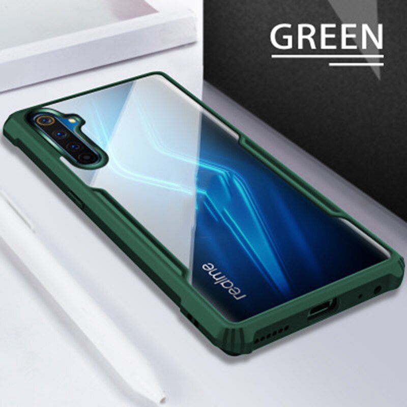 Obudowy odporne na wstrząsy dla Oppo Realme C11 6 Pro Case 6.6 cala przezroczysty ochronny Shell miękka tylna obudowa dla Realme 6i Coque Fundas: Realme 6 / green
