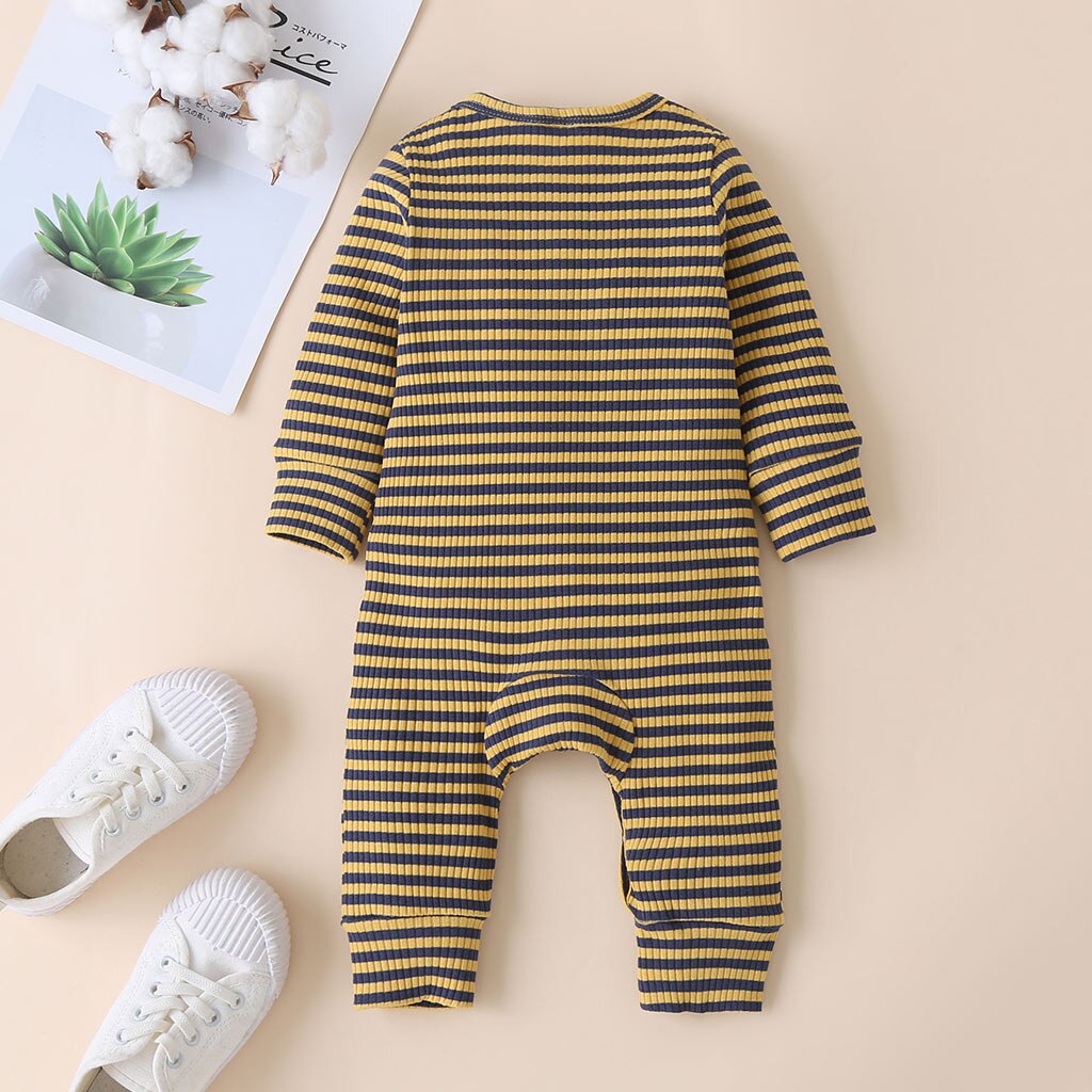 Automne à manches longues barboteuse bébé garçon fille barboteuse vêtements coton côtelé tenues unisexe infantile hiver une pièce combinaison pyjamas