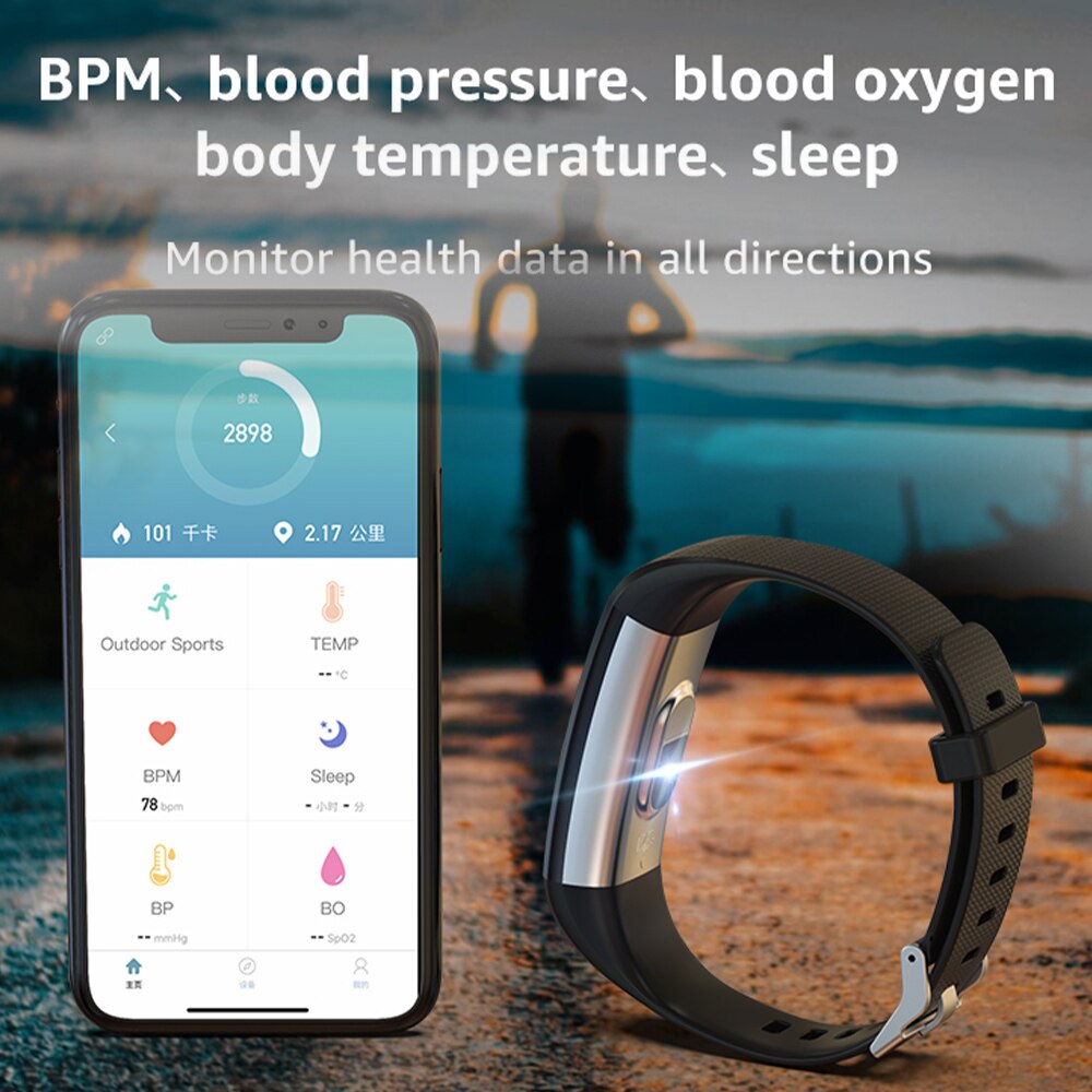 Braccialetto Fitness Tracker della frequenza cardiaca pedometri per la pressione sanguigna Sport Smart Watch Wristband Smart Watch per IOS Android
