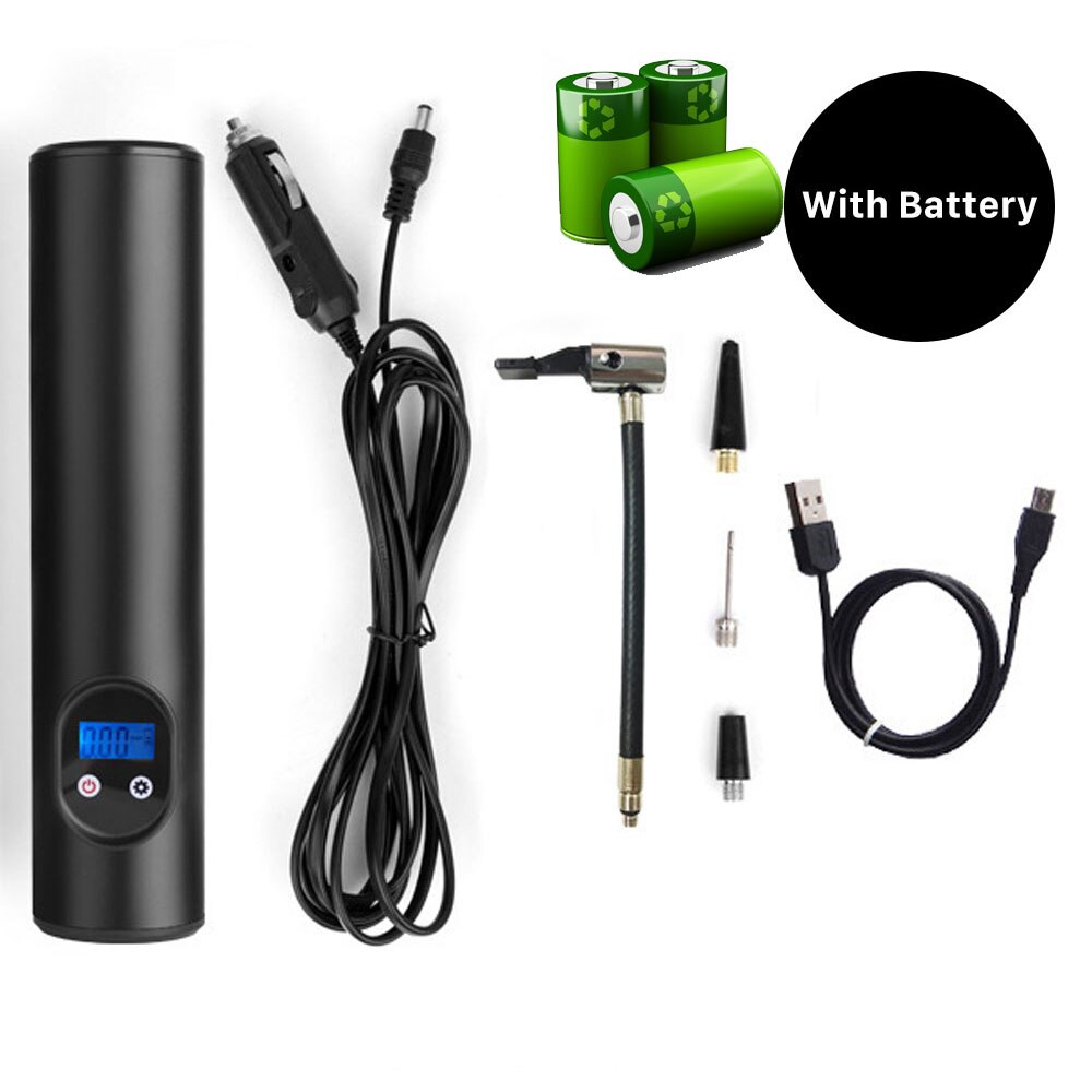 Opblaasbare Pomp Handheld Draagbare Luchtcompressor Draadloze Digitale Autoband Pomp 12V 150PSI Elektrische Luchtpomp Voor Auto Emergency: With Battery B