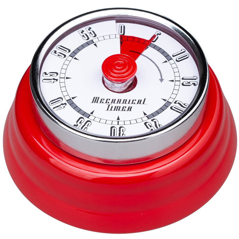 SHIMOYAMA Portable Kitchen Analog Timers Round Cooking Alarm Timer 60 Minutes with Loud Alarm Mechanical Countdown Clock Timer: red