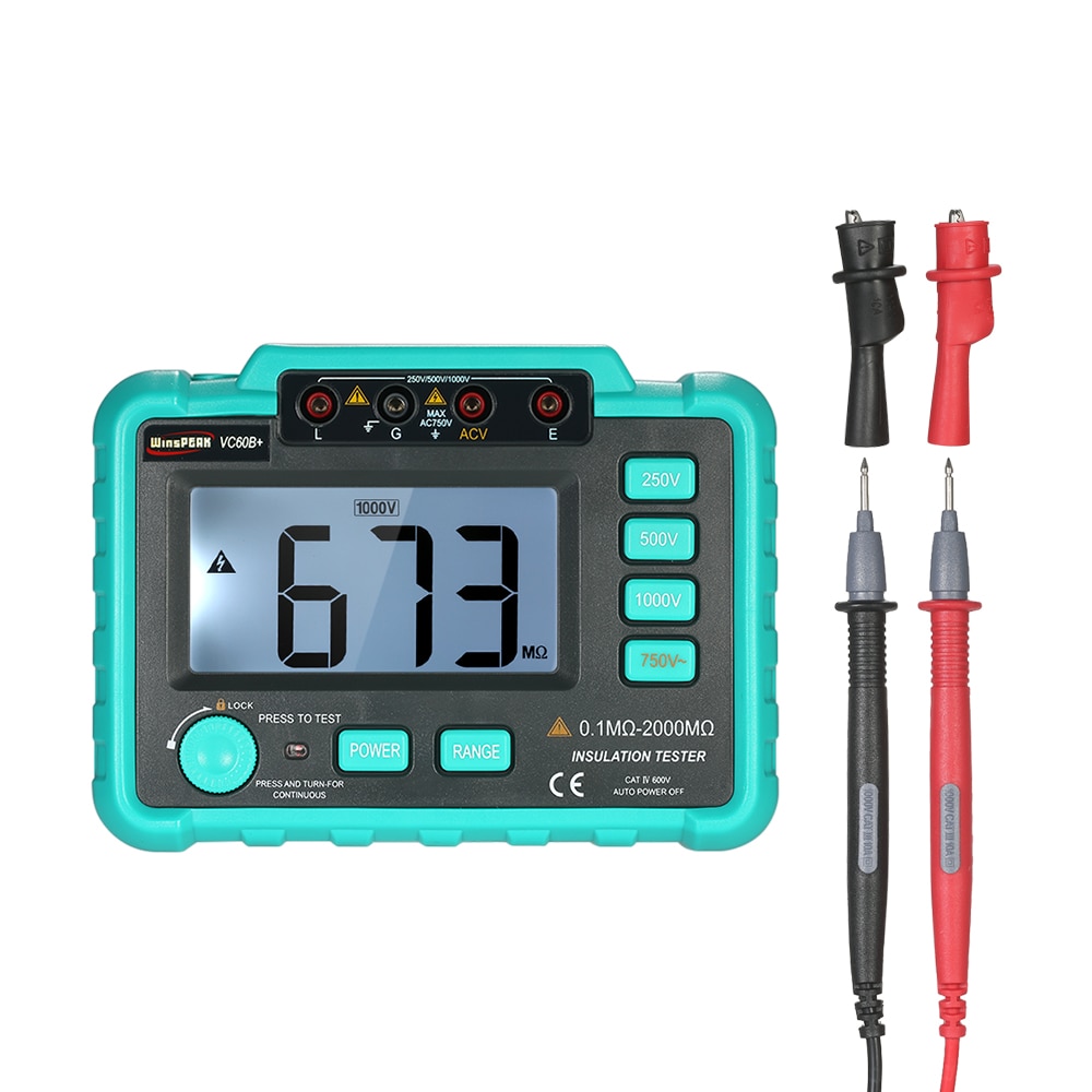 Vc60b+  digital isolationsmodstandstester megohm meter megohmmeter jordjordmodstandsimpedans tester  dc250v/500v/1000v