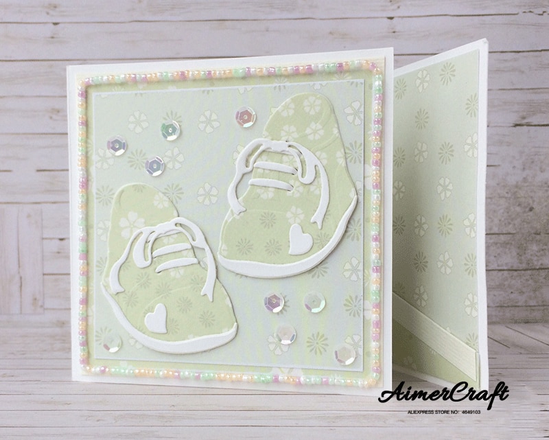 Bébé chaussures pour enfants matrices de découpe en métal Scrapbooking pochoir pour papier pour bricolage carte décorative gaufrage Die Cut Craft Die