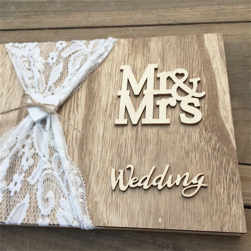 10/20/30/40 Pagina 'S Bruiloft Gastenboek Bruiloft Borden Houten Bruiloft Handtekening Gastenboek Mrs Mr Fotolijst bruiloft Decoratie