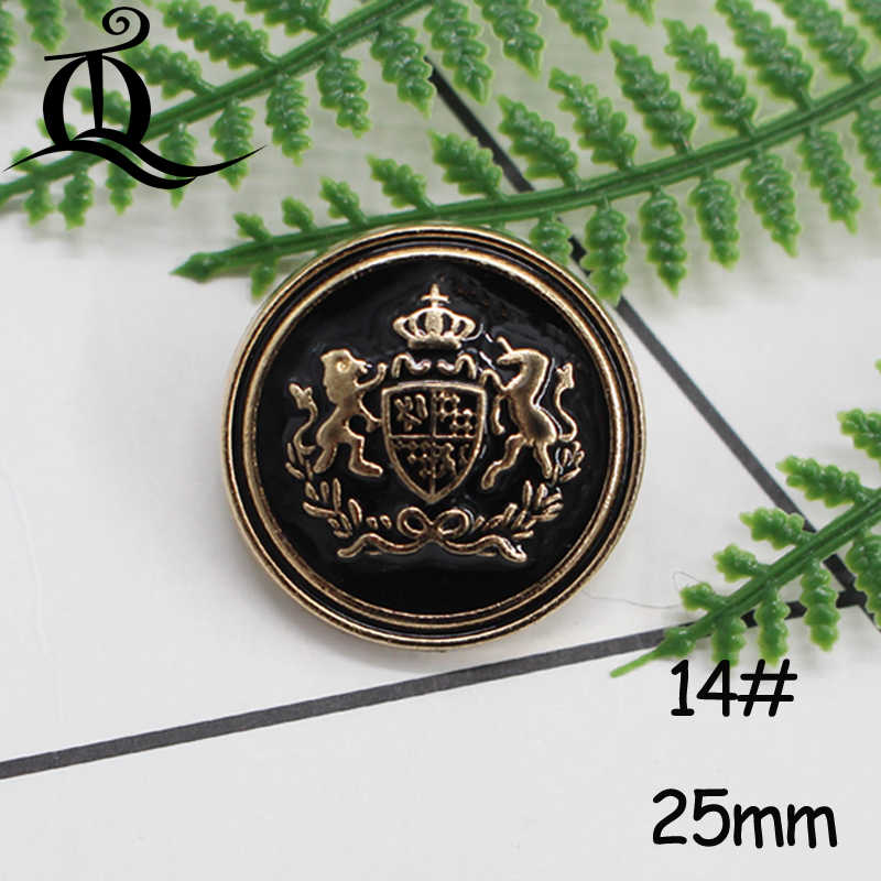 10Pcs 16-25mmgold Zilver Mix Metalen Knoppen Sluiting Fabriek Modellen Hete Modellen Metalen Knoppen 15Mm Naaien Leveringen: No14 25mm
