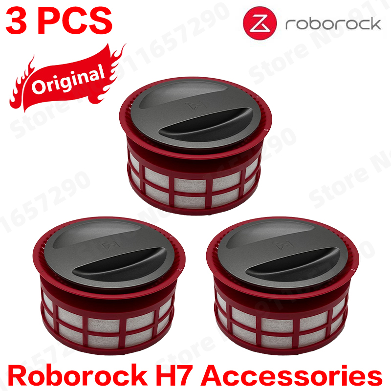Original Roborock H7 Dust Box HEPA Filter Spare Parts Mace Plus Dustbin Cyclone Assembly Module Red Accessories: MULTI