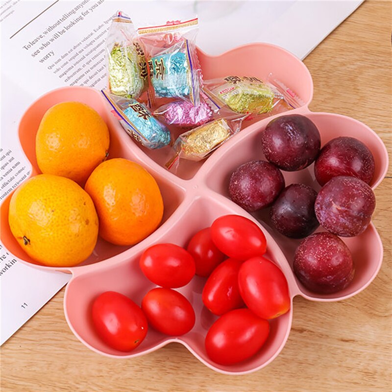 Plato de frutas en forma de corazón Platos creativos Caja de almacenamiento Platos de aperitivos de frutos secos Recipiente de plato de postre de caramelo dividido
