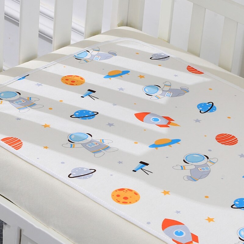 Cambiador portátil para bebé, colchoneta impermeable reutilizable para cambiador de pañales, colchón para bebé, cojín de juego de suelo, esterilla Unisex para Bo: Space rocket