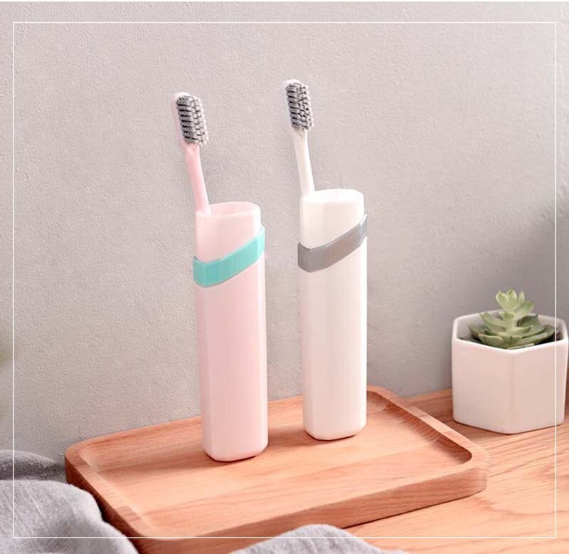 Protect Toothbrush Tube Cover case Household Travel Portable Dustproof Toothbrush Cover Box with Toothbrush Travel Camping 1set