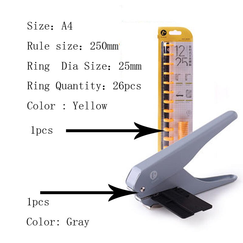 Mushroom Hole Puncher Loose-Leaf Pages Punching Machine paper cutter 6 sheets of A4 paper hole shape for newspapers, magazine: NO15