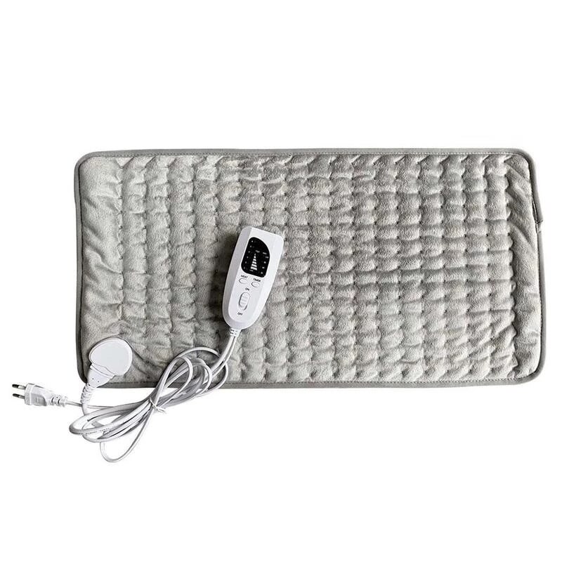 Manta eléctrica pequeña de 60x30cm para terapia, almohadilla de calefacción eléctrica, puede aliviar el dolor, color gris plata, 120-240V, especificaciones US, EU, AU y UK: Silver gray AU