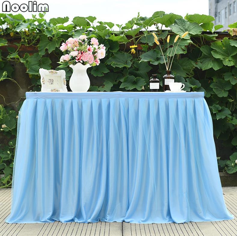 200*75cm Beautiful Tutu Table Layer Birthday Party Wedding Dessert Table Skirt Decoration Baby Shower Party Decoration Suppliers: Blue