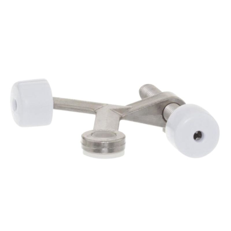 Heavy Duty Adjustable Hinge Pin Door Stopper Stop with Bumper Tip Hardware Home 449C