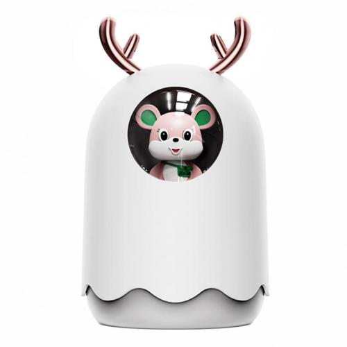 Portable USB Mini Air Car Humidifier Household 300ml Ultrasonic Humidifier with LED Night Lamp for Home Office Car: White