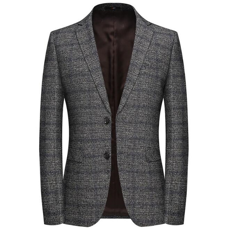 Herre uld blazer stribet jakke blazer tweed blazer frakke business casual overfrakke herre blazer plus størrelse m -3xl 4xl