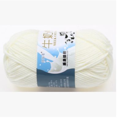 Retail 25g/ball Colorful Combed Soft Baby Milk Cotton Yarn Fiber Velvet Yarn Hand Knitting Wool Crochet Yarn DIY Sweater: white
