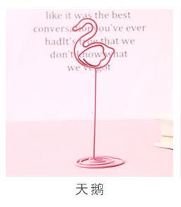 10 stuks/set memo naamkaarthouder cartoon flamingo vogelvormige fotohouder standaard plaats papier menu clips houders voor feest: 10 stuks g