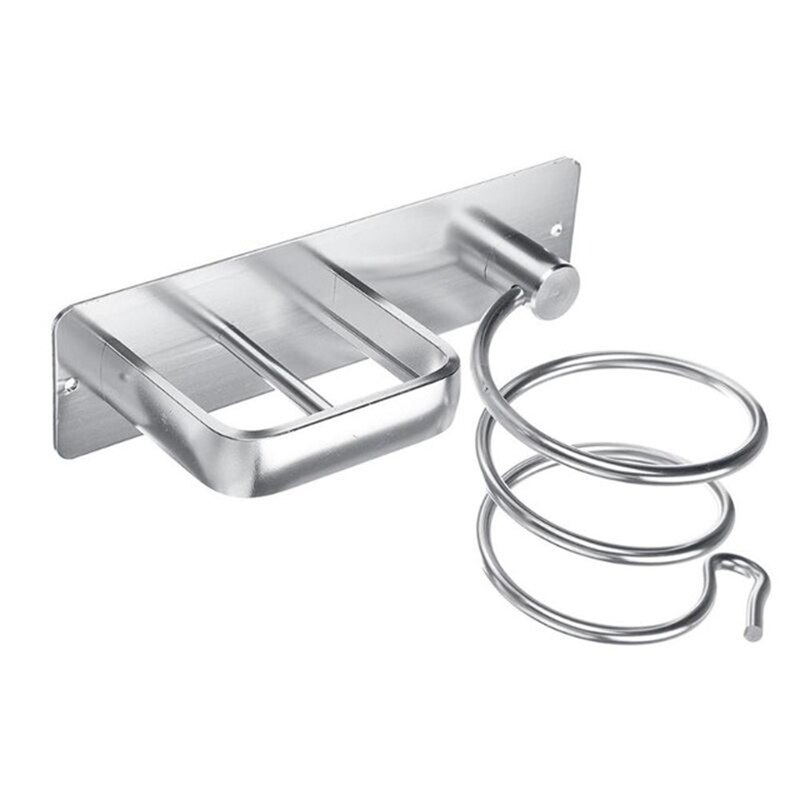 Aluminium Wall Mounted Föhn Rack Organizer Haardroger Stijltang Houder Set Badkamer Plank Voor Washroom Levert: white