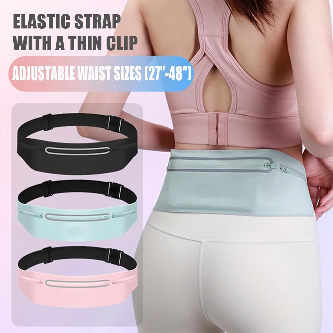 Waterdichte hardloopheuptas Verstelbare riem Heren Dames Slanke hardlooptassen Draagbare buitenkant Joggen Gym Sport Mobiele telefoon