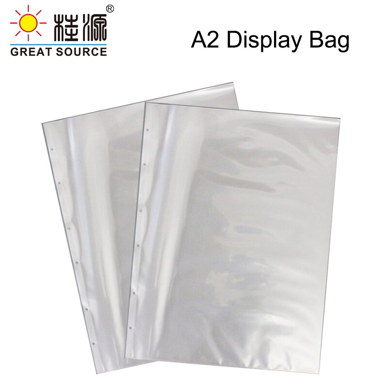 A2 Presentation Bag A2 Binder File Bag Poly-Punched Pocket 6 Holes Bag For A2 Binder Folder W443*H609mm(17.45" * 24.98")(10pcs)