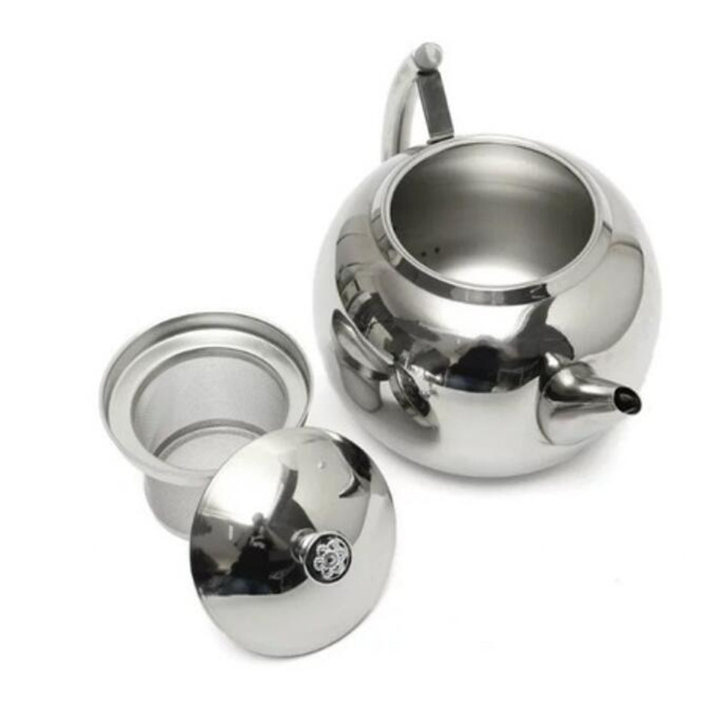 1.5/2L Stainless Steel Teapot Tea Pot With Tea Leaf Filter Infuser