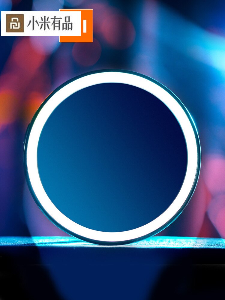 Xiaomi HD espejo de maquillaje con LED Color azul luz espejo cosmético Mini portátil Control táctil Sensing de belleza para la novia