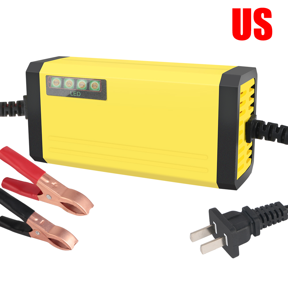 12V 2A Moto Lkw Batterie Ladegerät 220V Power Puls Reparatur Ladegerät Led-anzeige Nass Trocken Blei Säure batterie Auto Batterie Ladegerät: Armee Grün