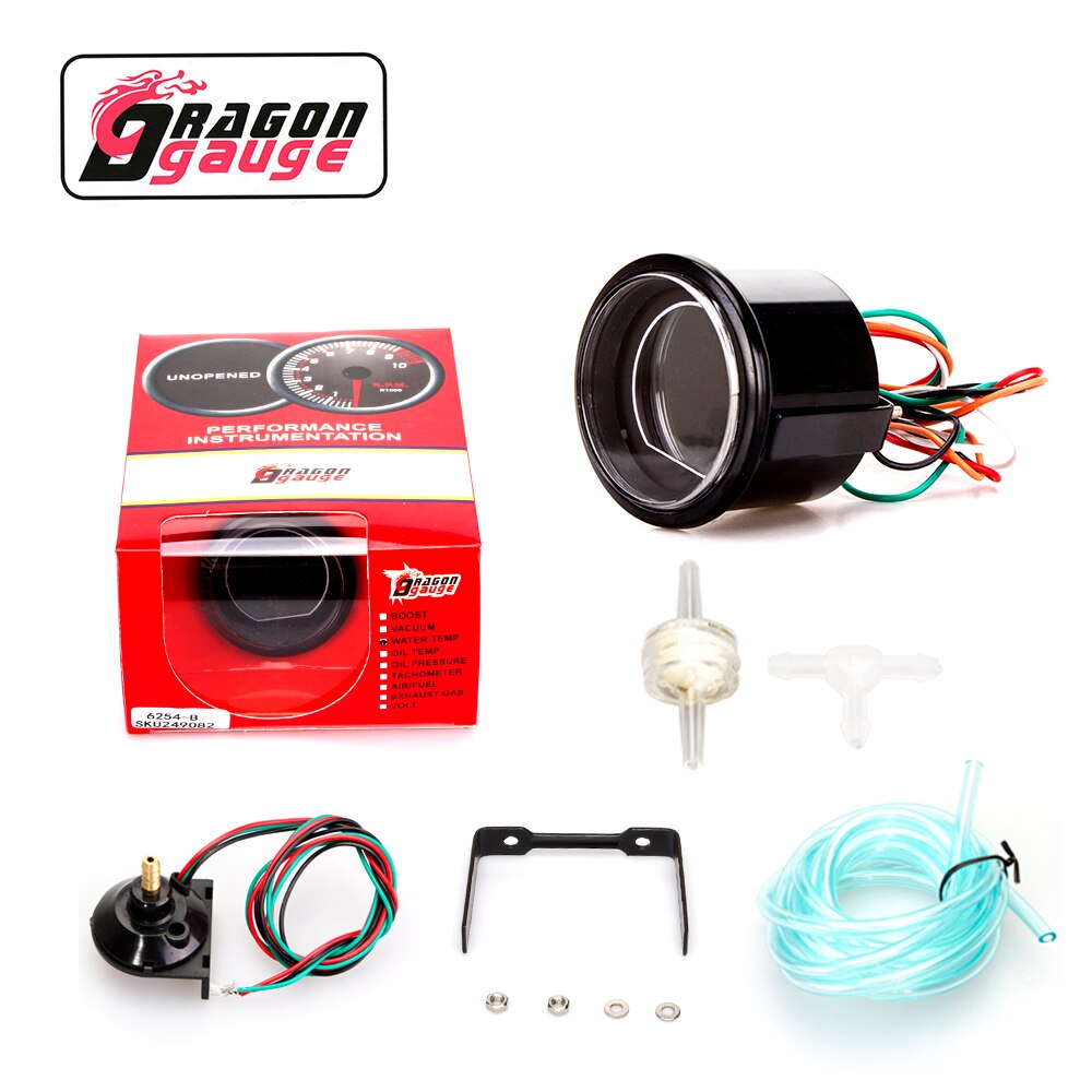 「DRAGON」Factory sales 2"52mm turbo gauge/Booster meter-30~35psi Red/Navy Double color 12 volt car Refit Accessories+Gauge Pods