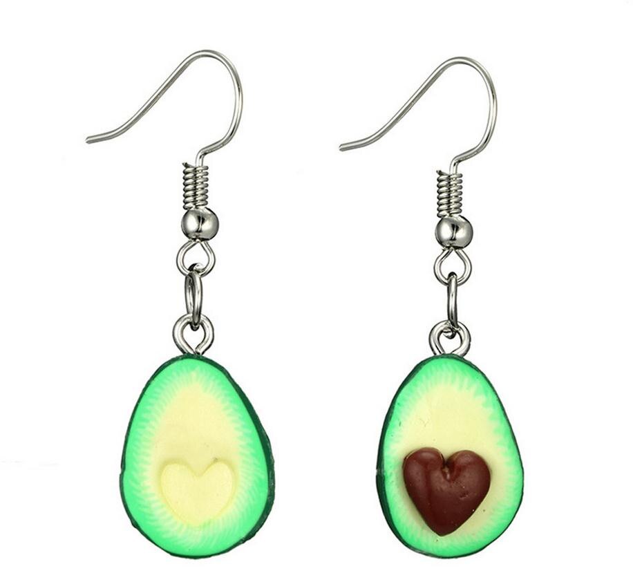 Avocado Handgemachte frauen Ohrringe Miniatur Lebensmittel GrüNe Avocado Freundschaft Schmuck Ohrringe Für Freunde Kolczyki серьги: Ursprünglich Titel