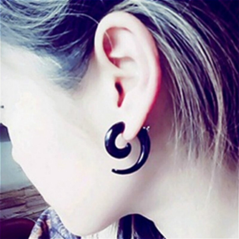 Pendientes colgantes con forma de cuerno de buey negro para hombre, joyería de , 6mm, novedad de