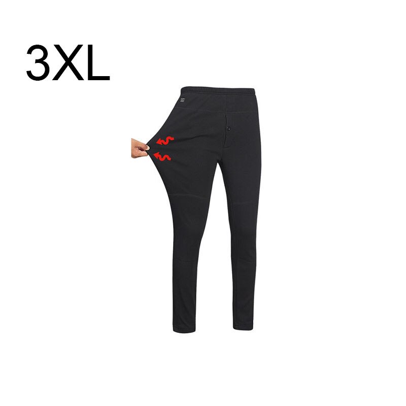 Pantalon électrique charge chaude pantalon chauffant confortable sûr pantalon chauffant sports de plein air ski randonnée épais USB pantalon chauffant: Men XXXL