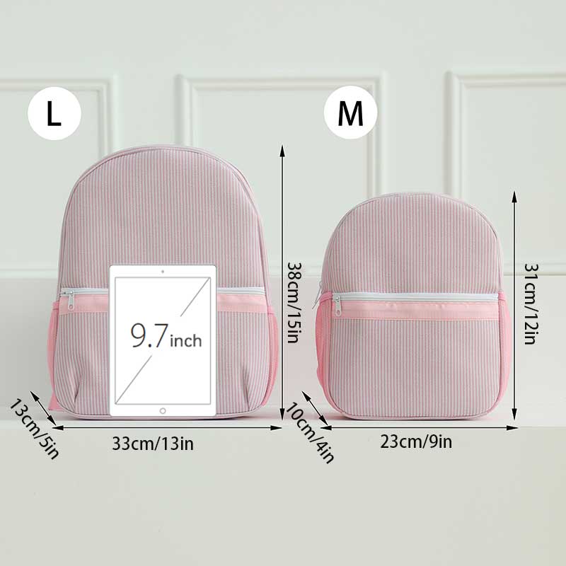 Seersucker gestreepte rugzak peuter klassieke schattige kinderen schoolboekentas voorschoolse kleuterschool kinderen tas