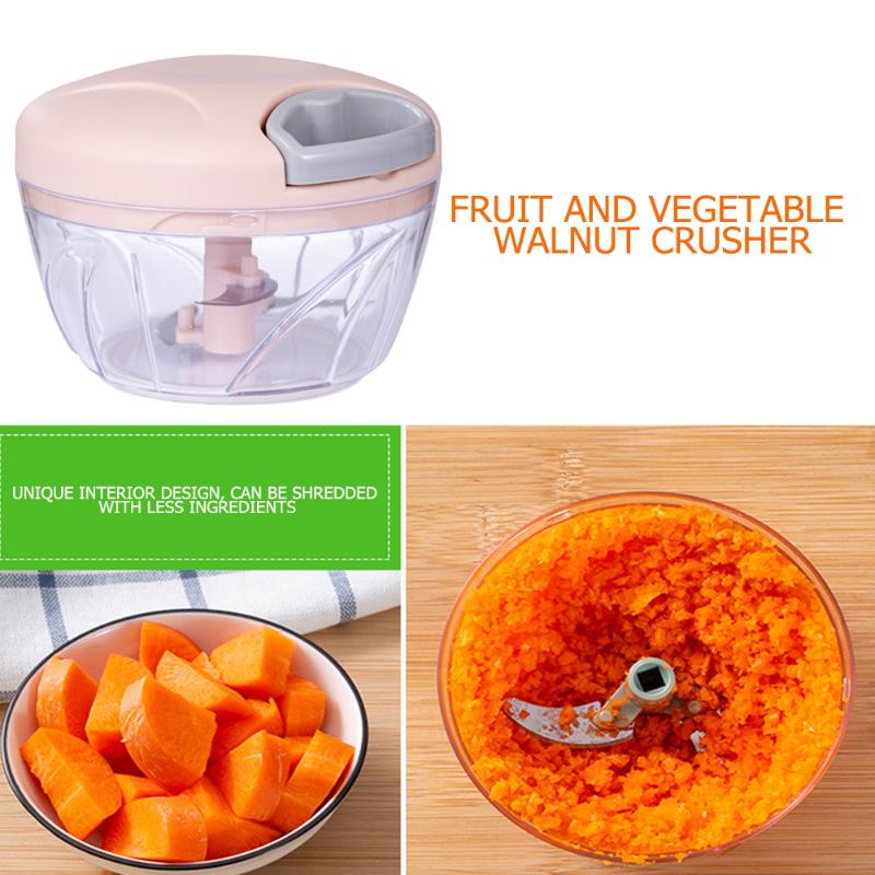 Multifunction Hand-held Vegetable Cutter Anti-skid Manual Slices Fruit Meat Grinder Kitchen Stainless Steel Blade Mixer Chopper