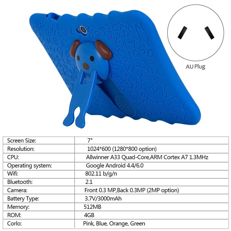 7 pulgadas niños tableta cámara doble Android WiFi educación juego para chicos chicas