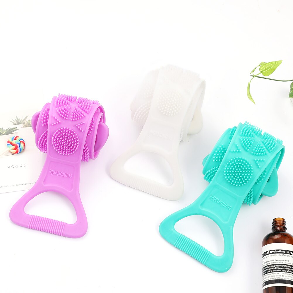 1pc Silicone bain épurateur serviettes frottant dos douche propre brosse salle de bain gommage Flexible épurateur peau nettoyage bain épurateur