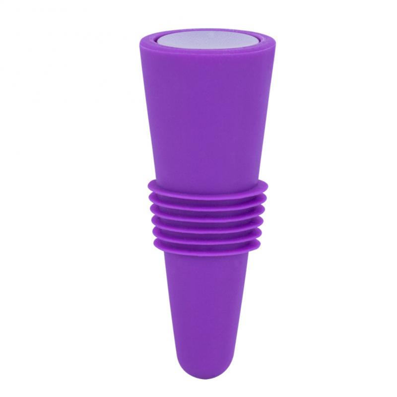 Silicone Wine Bottle Stopper Set Leak Proof Beer Champagne Cap Closer Whisky Accessories Wine Cork Plugs Lids Kitchen Bars Tools: purple
