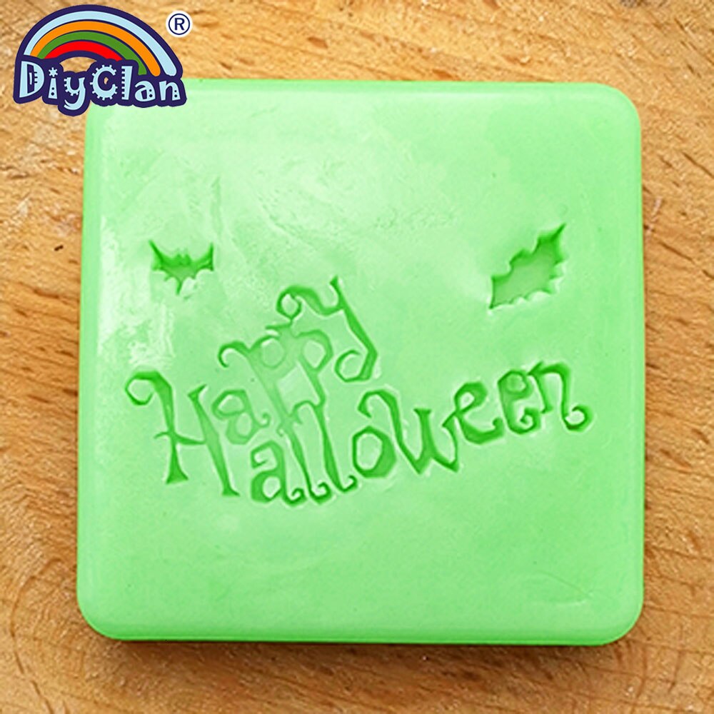 Halloween "happy halloween" tvålstämpel diy-tvåltillverkningsverktyg specialanpassade handgjorda tvålchaptessstämpel med handtag  z0174hh
