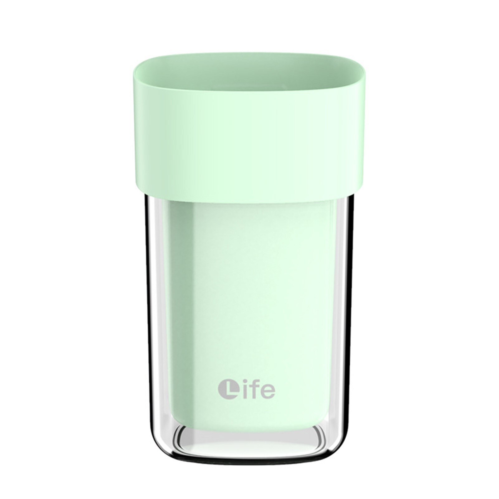 Portavasos Simple de doble capa para lavado de dientes, caja de almacenamiento para cepillo de dientes de viaje para pareja, conjunto para lavar el baño, taza dental: Verde