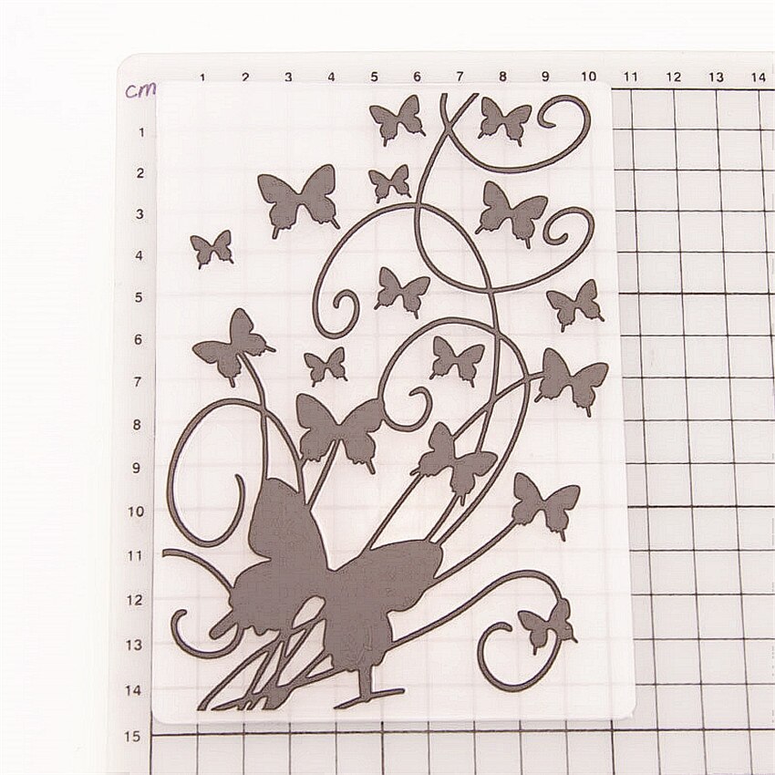 10.5x14.8cm butterfly Embossing folders Plastic bump Scrapbooking DIY Template Fondant indentation Cake Photo Album Card Make