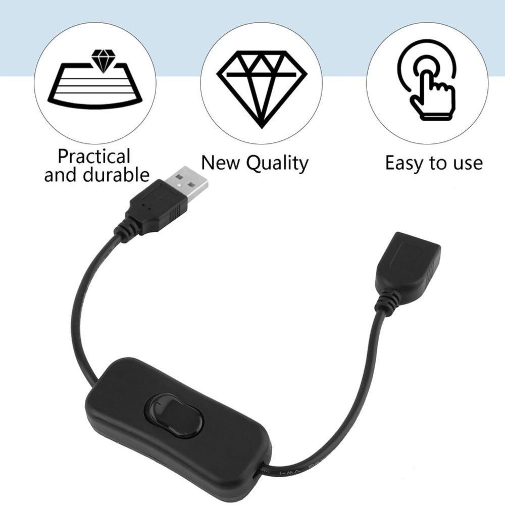 USB cable 30cm USB 2.0 A Male to A Female Extension Extender Black Cable With Switch ON OFF Cable